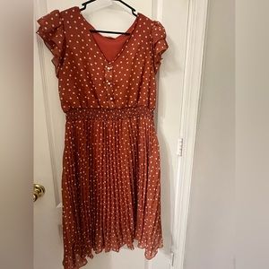 Polka Burnt Orange Dress